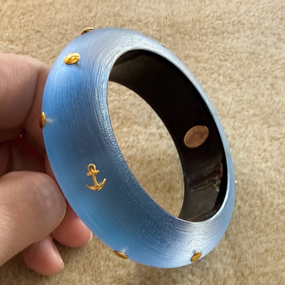 Alexis Bittar Sky Blue Bracelet with Gold Studs